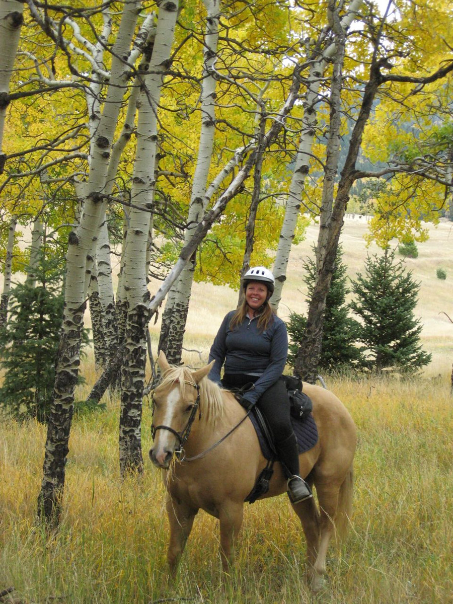 Kids on a trail ride